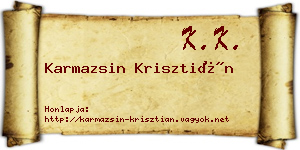 Karmazsin Krisztián névjegykártya